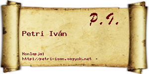 Petri Iván névjegykártya