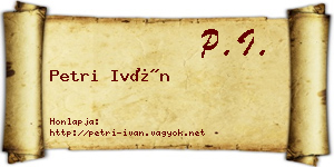 Petri Iván névjegykártya